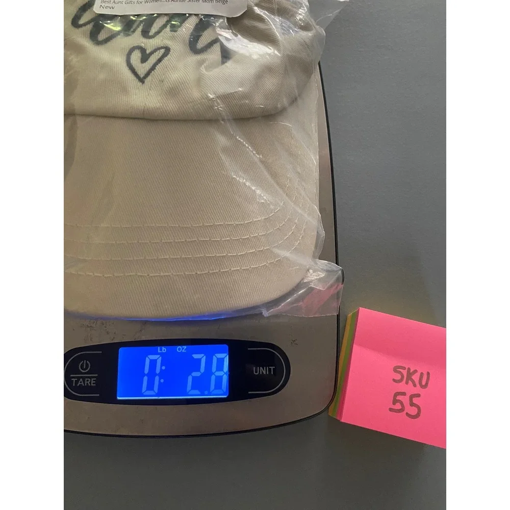 New Aunt Heart Embroidered Baseball Cap Beige Cotton Adjustable Womens Hat Gift